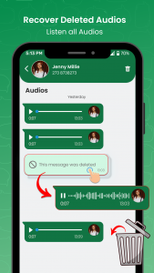 اسکرین شات 3 برنامه Recover Deleted Chat - Unseen