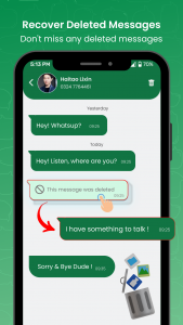 اسکرین شات 2 برنامه Recover Deleted Chat - Unseen