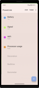 اسکرین شات برنامه PowerLine: Status Bar meters 1