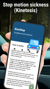 اسکرین شات برنامه KineStop: Car sickness aid 1