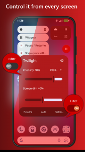 اسکرین شات 5 برنامه Twilight: Blue light filter
