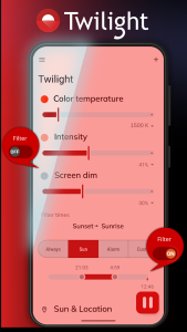 اسکرین شات 1 برنامه Twilight: Blue light filter