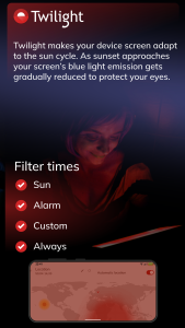 اسکرین شات 3 برنامه Twilight: Blue light filter