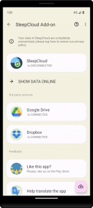 اسکرین شات برنامه SleepCloud: Backup for Sleep 1