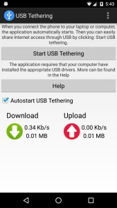 اسکرین شات برنامه USB Tethering 1