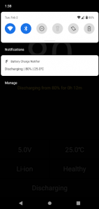 اسکرین شات برنامه Battery Charge Notifier 2