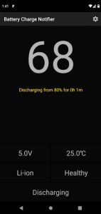 اسکرین شات برنامه Battery Charge Notifier 1