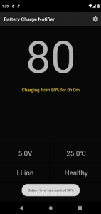 اسکرین شات برنامه Battery Charge Notifier 3