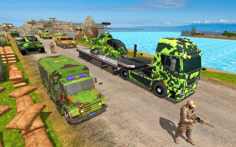 اسکرین شات برنامه Army Cargo Truck Driving Games 2
