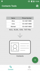 اسکرین شات برنامه Contacts Tools - Excel to VCF 1