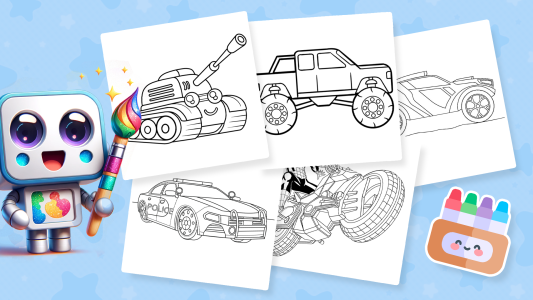 اسکرین شات 8 بازی Monster Truck & Cars Coloring