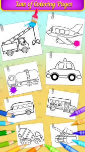 اسکرین شات برنامه Vehicle Coloring Book Game 2