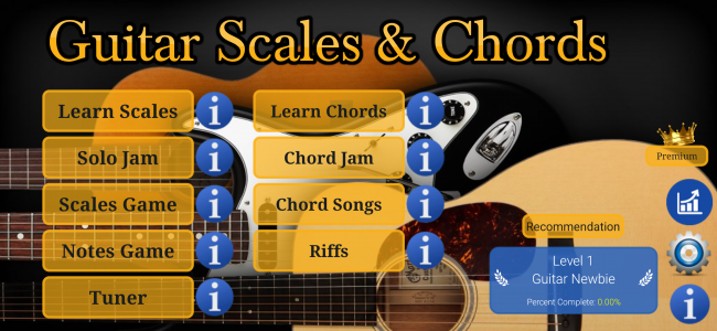 اسکرین شات برنامه Guitar Scales & Chords 1