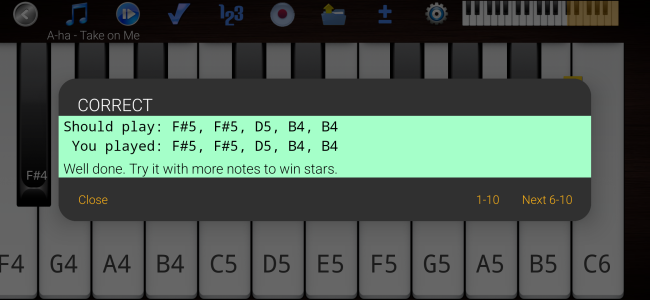 اسکرین شات 3 برنامه Piano Melody - Play by Ear