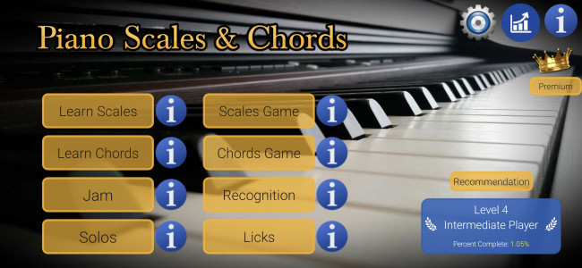 اسکرین شات برنامه Piano Scales & Chords 1