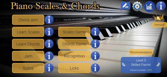 اسکرین شات 1 برنامه Piano Scales & Chords