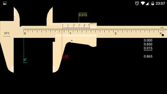 اسکرین شات برنامه Vernier Caliper 3