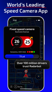 اسکرین شات 1 برنامه Radarbot Speed Camera Detector
