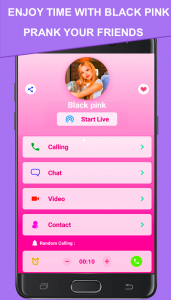 اسکرین شات برنامه Black pink fake call video 1