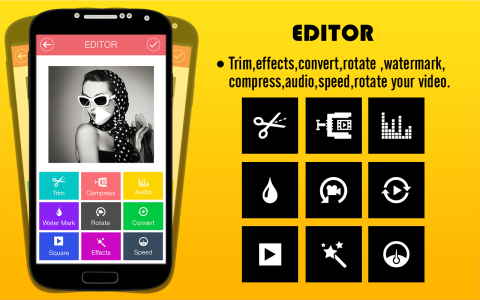 اسکرین شات 2 برنامه Video editor: mute, compressor