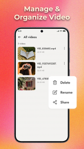 اسکرین شات 4 برنامه Vids: Video Player & Saver