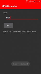 اسکرین شات برنامه MD5 Generator 1
