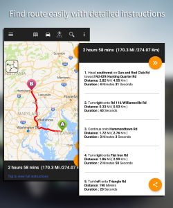اسکرین شات برنامه Driving Route Finder™ - Find GPS Location & Routes 7