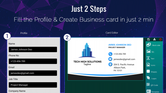 اسکرین شات برنامه Business Card Maker, Visiting 2