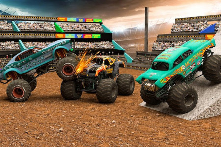 اسکرین شات برنامه Monster Truck Demolition Derby: Stunts Game 2021 3