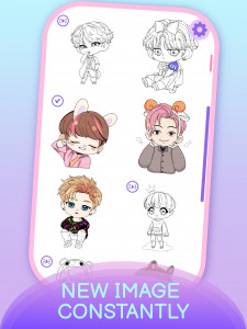 اسکرین شات 4 بازی KPOP Chibi Coloring by Number