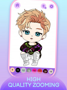 اسکرین شات بازی KPOP Chibi Coloring by Number 3