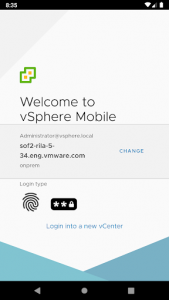 اسکرین شات برنامه vSphere Mobile Client 1