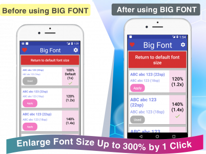 اسکرین شات برنامه Enlarge Font: Enlarge text, Larger font 5