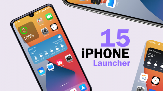 اسکرین شات برنامه iOS Launcher- iPhone 15 Theme 1