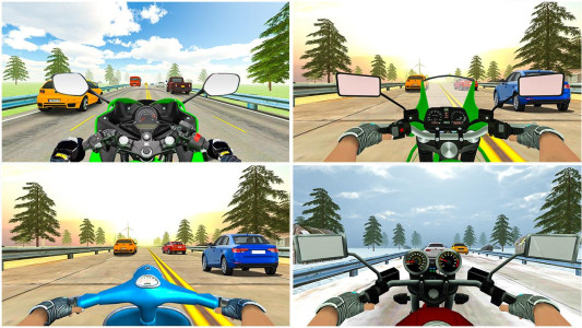 اسکرین شات 6 بازی VR Highway Traffic Bike Racer