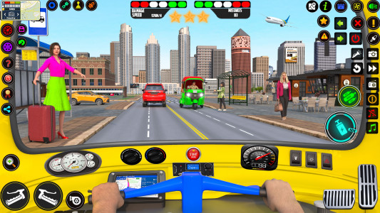 اسکرین شات برنامه City Rickshaw Driving Games 3D 5