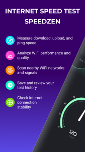 اسکرین شات 1 برنامه Speed Test 5G, Wifi - SpeedZen