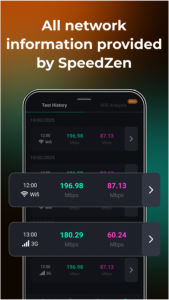 اسکرین شات 3 برنامه Speed Test 5G, Wifi - SpeedZen