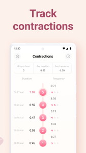 اسکرین شات 2 برنامه Contraction Timer & Counter