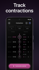 اسکرین شات برنامه Contraction Timer & Counter 2