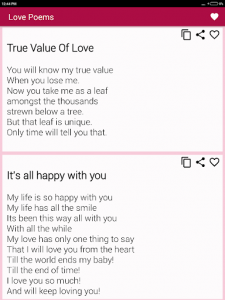اسکرین شات برنامه Beautiful Romantic Love Poems For Your Beloved 8