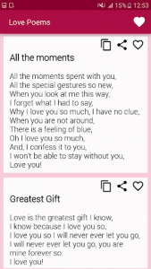 اسکرین شات برنامه Beautiful Romantic Love Poems For Your Beloved 3