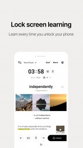 اسکرین شات برنامه Lockscreen English Word Alarm 2