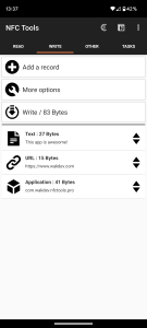 اسکرین شات برنامه NFC Tools 3