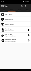 اسکرین شات 3 برنامه NFC Tools