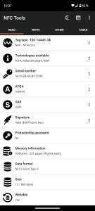 اسکرین شات 1 برنامه NFC Tools