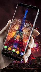 اسکرین شات برنامه New Year Eiffel Fireworks Live Wallpaper 1