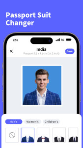 اسکرین شات 2 برنامه Vivid ID: Passport Photo Maker