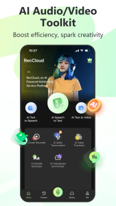 اسکرین شات 1 برنامه RecCloud - AI Speech to Text