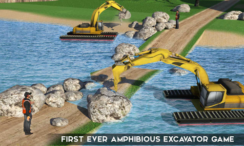 اسکرین شات بازی Amphibious Excavator Construction Crane Simulator 1